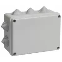 Распаячная коробка IEK открытой проводки, 150x110x70, IP44, KM41241, 10 кабель вводов,  ИЭК UKO10-150-110-070-K41-44