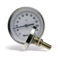 Термометр биметаллический аксиальный WATTS F+R801 SD - 1/2' (D-80 мм, шкала 0-120°C, гильза 50 мм)