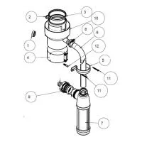 Элемент с конденсатоотводчиком для дымохода Protherm D80/125 мм (для ГЕПАРД 2015, ПАНТЕРА)