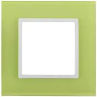Рамка ЭРА 14-5101-26 на 1 пост, стекло, Elegance, лайм+белый Б0034480