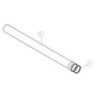 Труба для раздельнго дымохода Protherm D80 мм, длина 2 м (для котлов ГЕПАРД 2015, ПАНТЕРА)