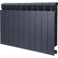Global STYLE PLUS 500 10 секции радиатор биметаллический боковое подключение (цвет cod.07 grigio scuro opaco mettalizzato 2748 (черный))