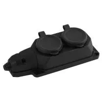 Каучуковая колодка ЭРА K-2e-B-IP44 с/з 2гн 16A IP44 черная Б0044544