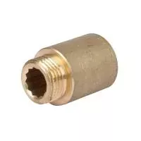 Удлинитель резьбовой Tiemme 1530 - 1/2", длина 40 мм (НР/ВР, латунь без покрытия)