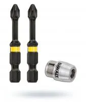Биты Ph2, 57 мм, 2 шт + держатель MAGNETIC SCREW LOCK DEWALT DT70536T