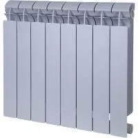 Global STYLE PLUS 500 8 секции радиатор биметаллический боковое подключение (цвет cod.08 grigio argento opaco metallizzato 2676 (серый))