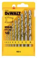 Набор сверл по металлу (1-10 мм, 10 шт., в пластиковой кассете) DEWALT DT5921