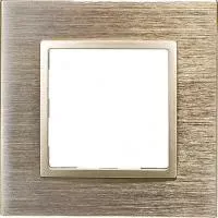 Рамка ЭРА 14-5201-04 на 1 пост, металл, Elegance, шампань+шампань Б0034542