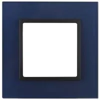 Рамка ЭРА 14-5101-29 на 1 пост, стекло, Elegance, синий+антрацит Б0034483