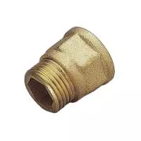 Удлинитель резьбовой Tiemme 1220 - 1/2" , длина 10 мм (НР/ВР, латунь без покрытия)
