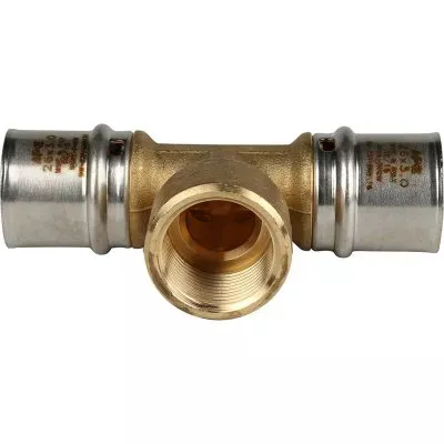SFP-0007-003426 STOUT Тройник-переходник с внутренней резьбой 26х3/4"х26 для металлопластиковых труб прессовой