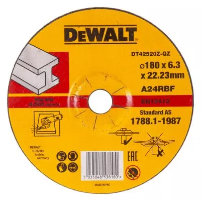 Круг обдирочный по металлу INDUSTRIAL, 180х6.3 мм DEWALT DT42520Z