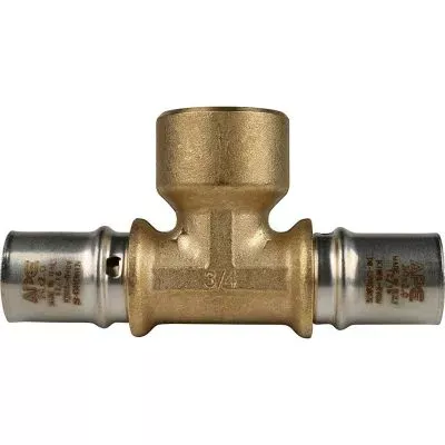 SFP-0007-003420 STOUT Тройник-переходник с внутренней резьбой 20х3/4"х20 для металлопластиковых труб прессовой