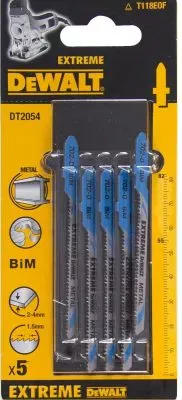 Пилка по металлу BIM 82х55х1.5 мм, T118EOF, 5 шт. DEWALT DT2054