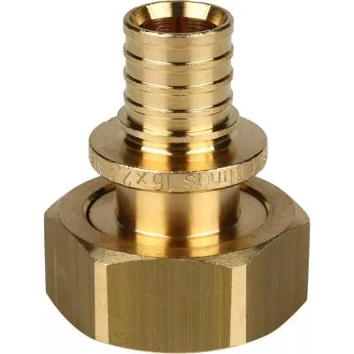 SFA-0034-001634 STOUT Переходник с накидной гайкой (евроконус) 16xG 3/4" для труб из сшитого полиэтилена аксиальный