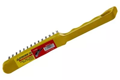 STAYER 3 ряда, пластмассовая рукоятка, стальная, щетка проволочная 35015-3