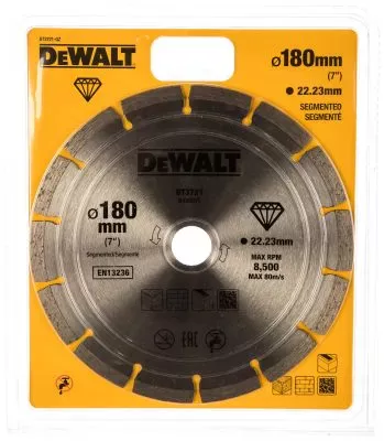 Диск алмазный отрезной (180х22.2 мм) для УШМ DeWALT DT 3721