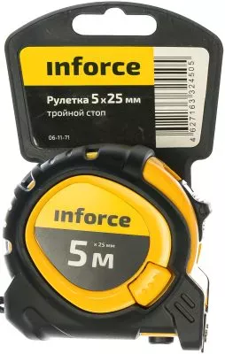 Inforce Рулетка с тройным стопом 5Х25 06-11-71