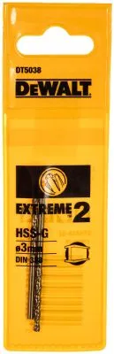 Сверло для металла DeWALT 3х61х33мм 2шт Extreme2 DT 5038