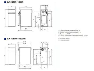 Котел газовый напольный BAXI SLIM 1.300 Fi (одноконтурный, закрытая камера сгорания)