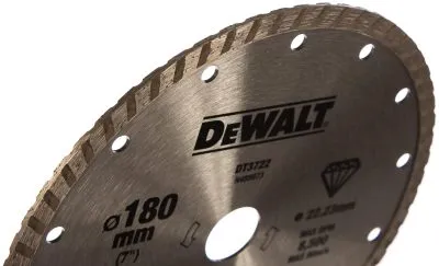 Диск алмазный отрезной Turbo (180х22.2 мм) для УШМ DeWALT DT 3722