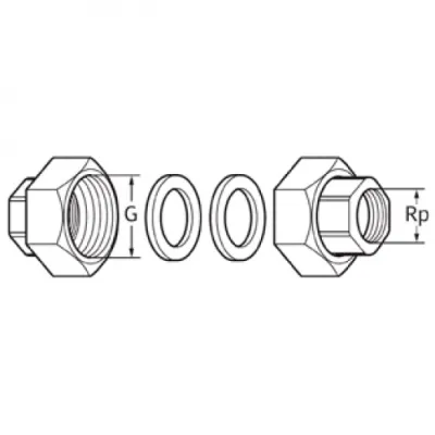 Соединение трубное резьбовое для циркуляционных насосов Wilo - 1" x 1"1/2 (ВР/ВР, ковкий чугун)