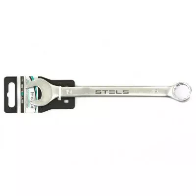 Ключ комбинированный, 19 мм, CrV, матовый хром Stels