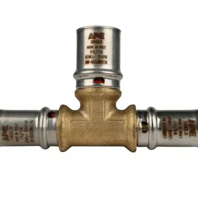 SFP-0005-162016 STOUT Тройник переходной 16x20x16 для металлопластиковых труб прессовой