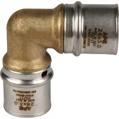 SFP-0009-002626 STOUT Угольник  90° 26х26 для металлопластиковых труб прессовой