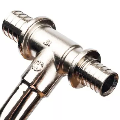 SFA-0026-202516 STOUT Трубка для подкл-я радиатора, Т-образная 20/15/16 для труб из сшитого полиэтилена аксиальный