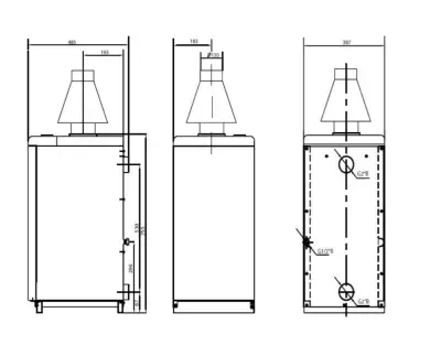 Котел газовый напольный Protherm волк 12 KSO - 12,5 кВт (одноконтурный, открытая камера сгорания)