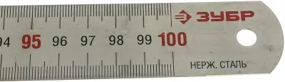 ЗУБР 100 см х 1.2 мм, линейка измерительная двусторонняя двухцветная 34280-1.2-100