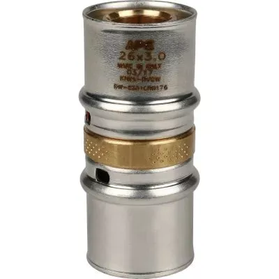 SFP-0003-002626 STOUT Муфта соединительная равнопроходная 26х26 для металлопластиковых труб прессовой