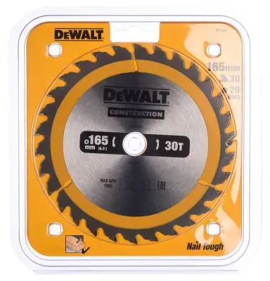 Пильный диск CONSTRUCT (165х20 мм; 30 ATB) Dewalt DT1935