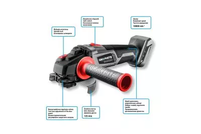 Бесщеточная аккумуляторная угловая шлифовальная машина GRAPHITE Energy+ 58G026