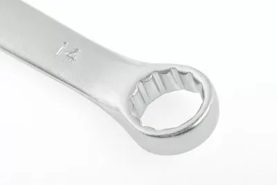 Ключ комбинированный, 14 мм, CrV, матовый хром Stels