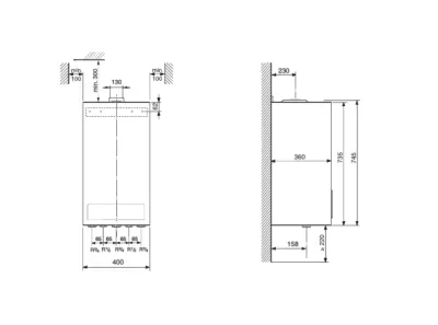 Котел газовый настенный Buderus Logamax U044-24K (двухконтурный, открытая камера сгорания)