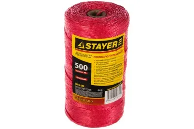 STAYER 500 м, 1.5 мм, красный, шпагат полипропиленовый 50079-500