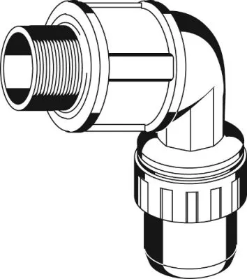 Муфта соединительная угловая "ШиреФит" (32 мм; 1") для трубопровода Зубр 51465-32-1