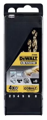 Набор сверл по металлу COBALT INDUSTRIAL 8% (6 шт.) в пластиковой кассете Dewalt DT4956