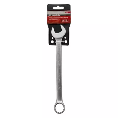 Ключ комбинированный, 20 мм, CrV, матовый хром Matrix