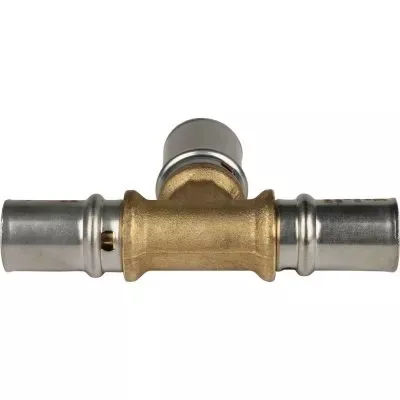 SFP-0005-162016 STOUT Тройник переходной 16x20x16 для металлопластиковых труб прессовой