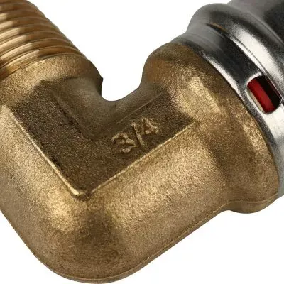 SFP-0011-003426 STOUT Угольник-переходник с наружной резьбой 3/4"х26 для металлопластиковых труб прессовой
