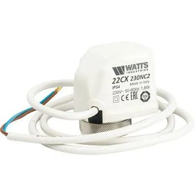 Сервопривод электротермический WATTS 22CX - M30x1.5 (230В, нормально открытый, кабель 2-жильный)