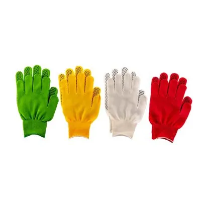Перчатки в наборе, цвета: белые, розовая фуксия, желтые, зеленые, ПВХ точка, L, Россия Palisad