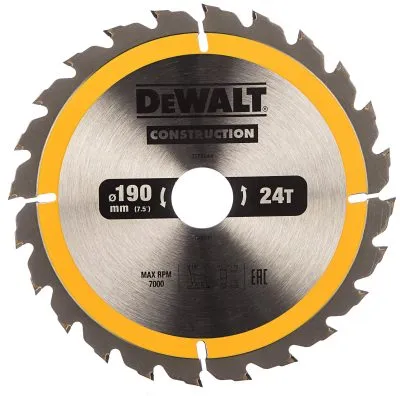Пильный диск CONSTRUCT (190х30 мм; 24 ATB) Dewalt DT1944