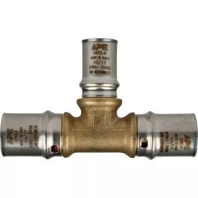 SFP-0005-201620 STOUT Тройник переходной 20х16х20 для металлопластиковых труб прессовой
