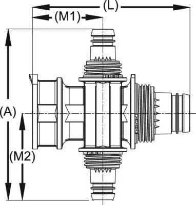 Коллектор сборный крестовой "ШиреФит" (20х16 мм) для трубопровода Зубр 51518-20-16-20