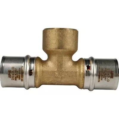 SFP-0007-003426 STOUT Тройник-переходник с внутренней резьбой 26х3/4"х26 для металлопластиковых труб прессовой