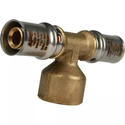 SFP-0007-001216 STOUT Тройник-переходник с внутренней резьбой 16х1/2"х16 для металлопластиковых труб прессовой
